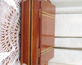 Vintage Wood Box Inlaid Wooden Trinket Box Mid Century