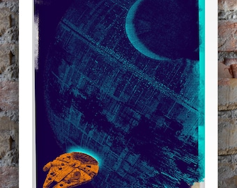 Star Wars Inspired Print (DEATH STAR GETAWAY) A3 - 2012