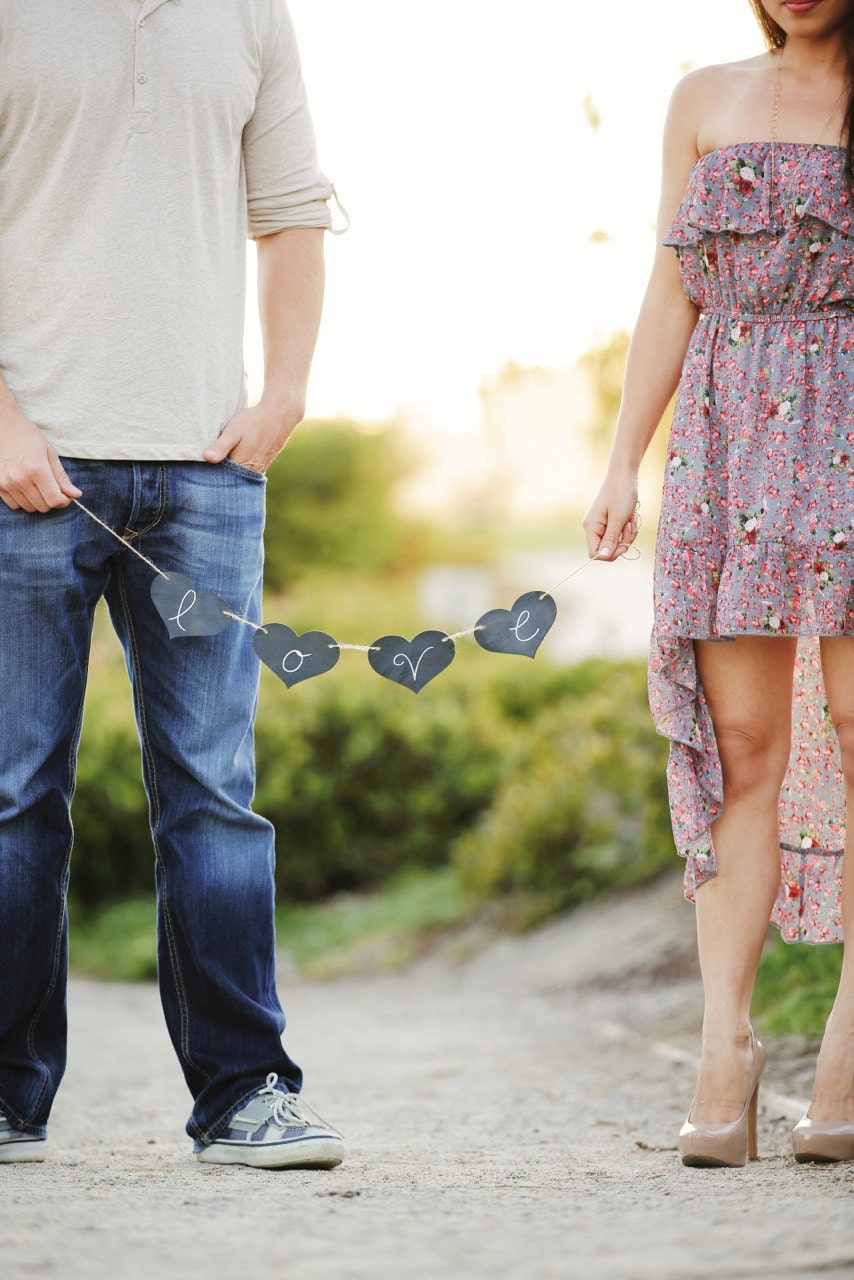Chalkboard Wedding Banner Love Photo Prop Engagement Photos