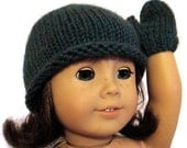 American Girl Doll Hat Mittens Green