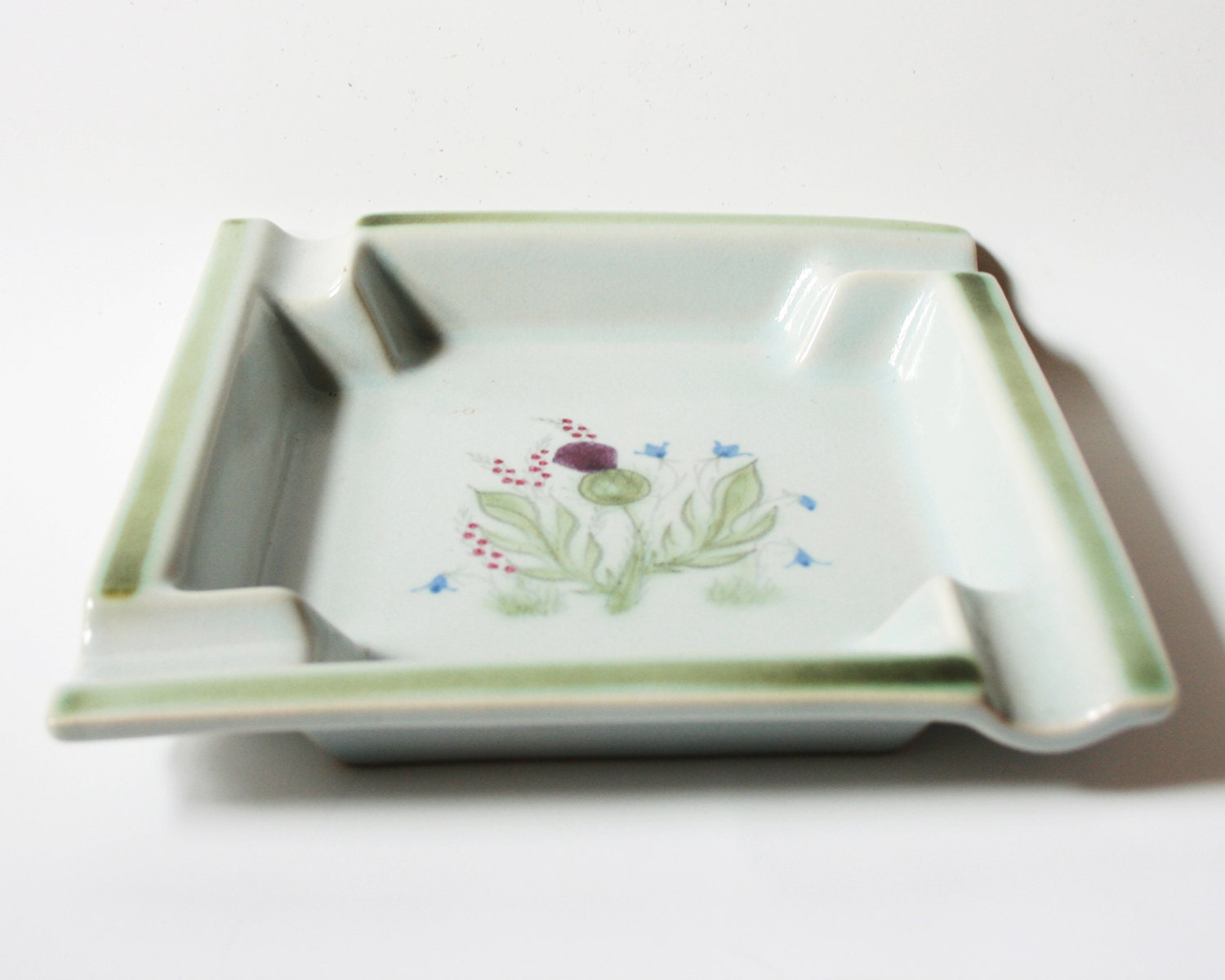 Large Buchan Scottish Ashtray in Thistleware Pattern // Made in Portobello, Scotland