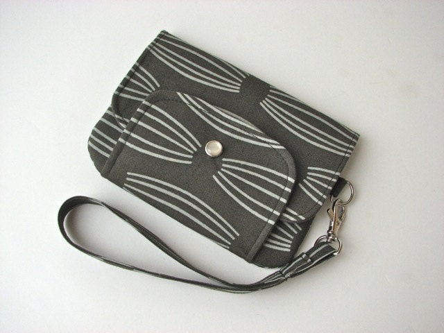 iPhone Wristlet, Smart Phone wallet in Cocoons in Brush - ready to ship