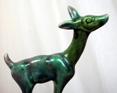 Sweet Vintage Green Deer Figurine