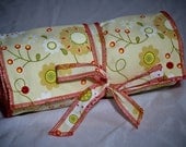 Unpaper Towels --  Flowers and red thread -- 12 towels