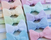 The Beau- men's stripe seersucker freestyle bow ties- choose your favorite shade