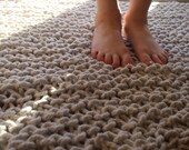 New Hand Knit Cream Cotton Rope Door Rug or Door Mat