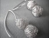 scribble earrings - 2small.ball.silver