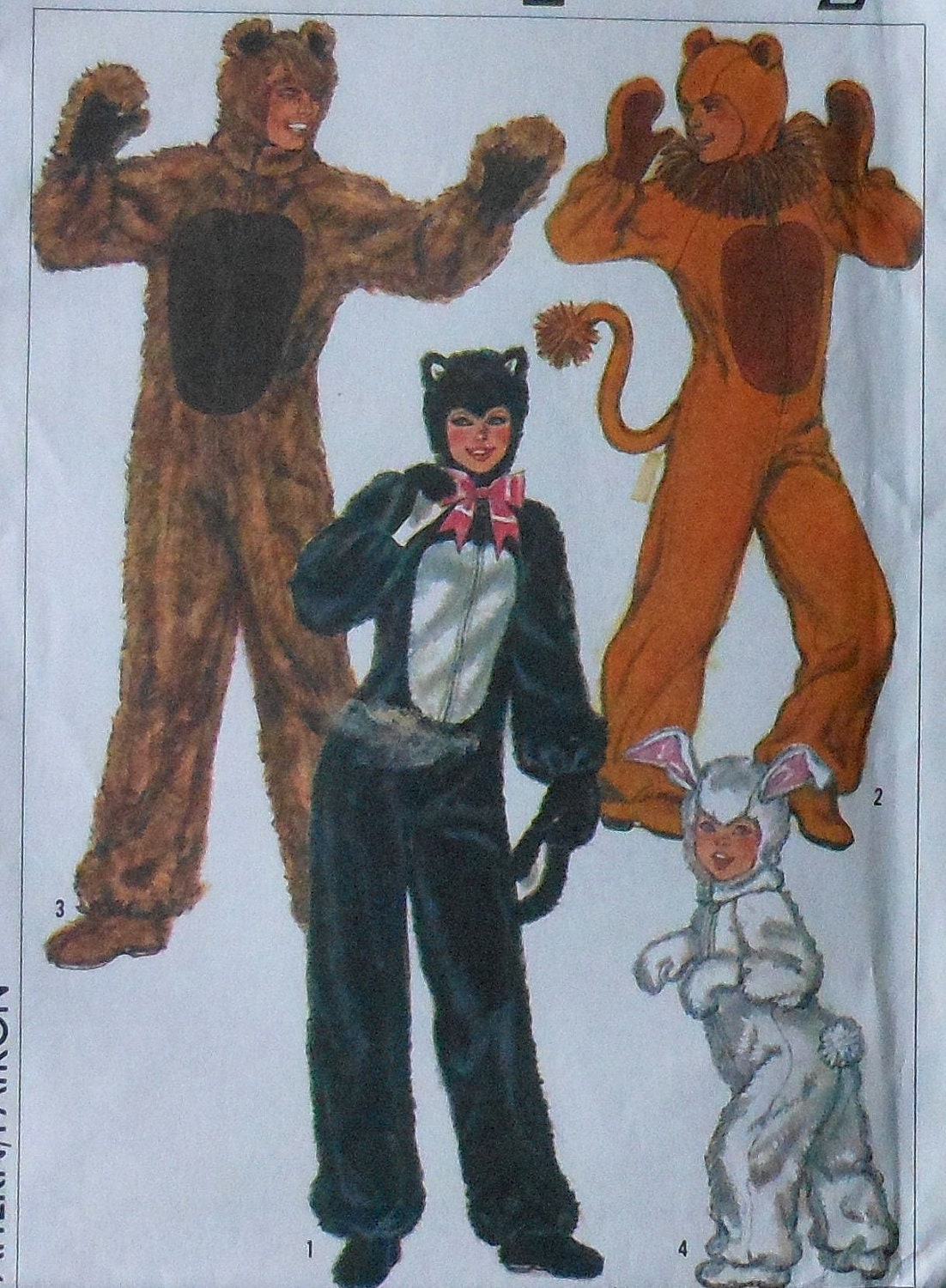 Toddler Cat Rabbit Lion Bear Costume Sewing Pattern UNCUT Child Sizes 2-4 Simplicity 5739