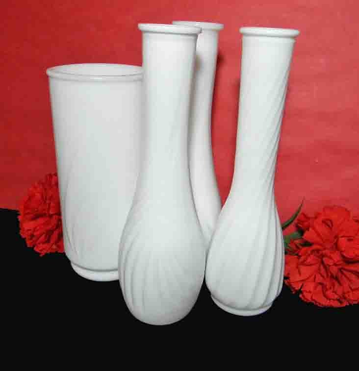 White Glass Vases