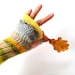 Yellow spring gloves, women mittens, spring accessory