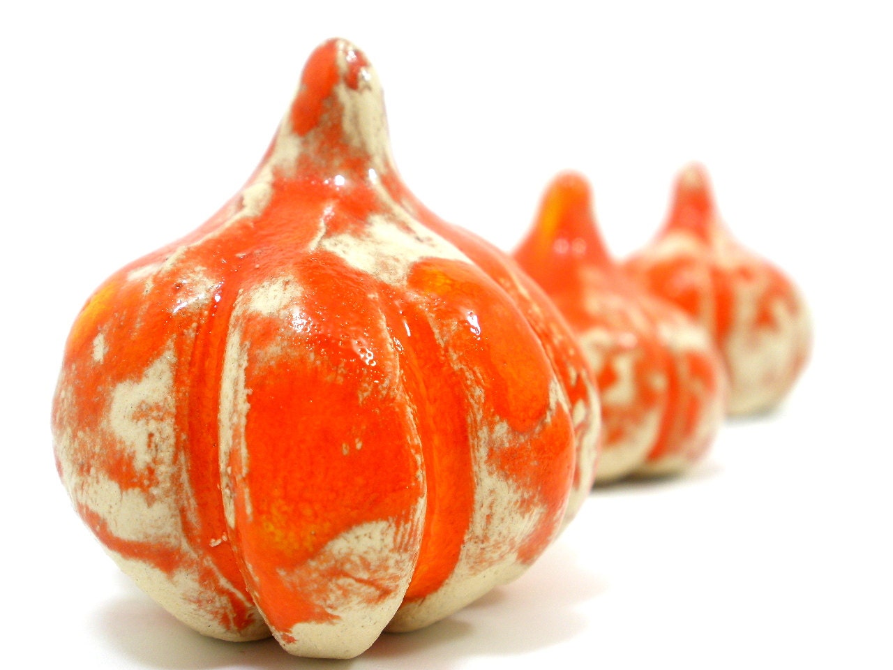 Fall wedding Ceramic pumpkin Halloween decoration Thanksgiving Ceramic orange pumpkin set