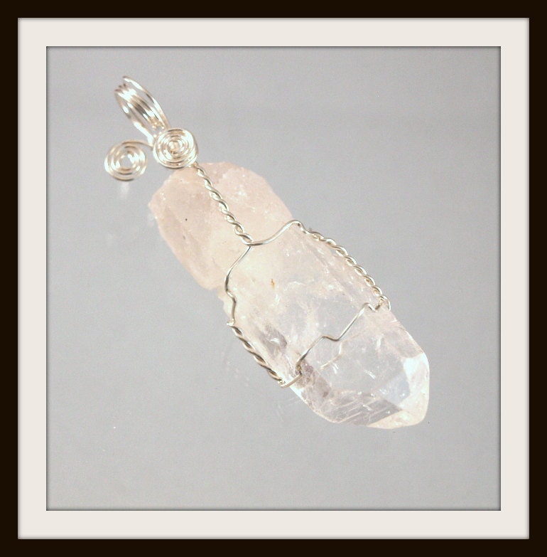 Quartz Crystal Sterling Silver Wire Wrapped Pendant