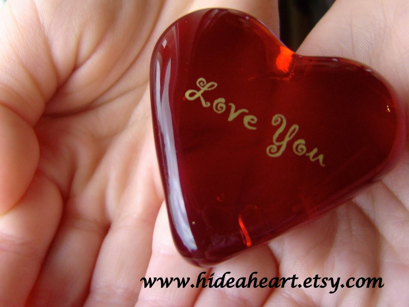 Wedding Romantic Gift Ruby Red Glass Heart for Fun Love Game 1.5x1.5x.5" 1.6oz