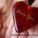 Wedding Romantic Gift Ruby Red Glass Heart for Fun Love Game 1.5x1.5x.5" 1.6oz