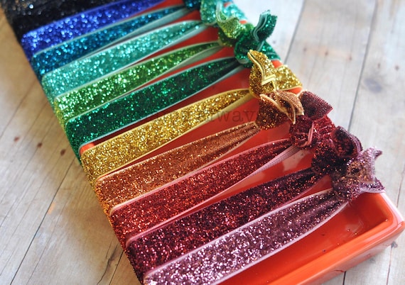 Glitter Hair Ties - Single Hair Tie - Pick your Color