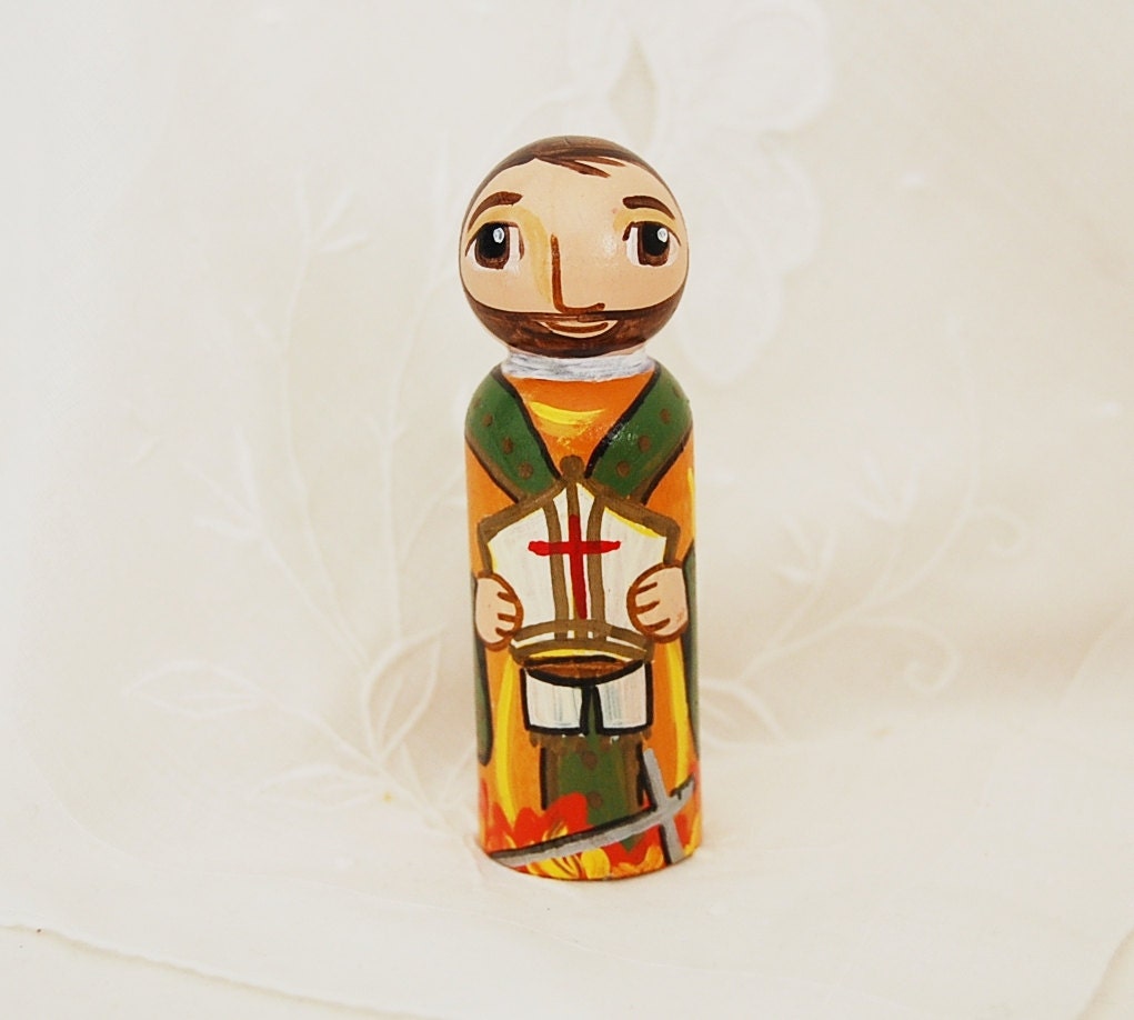 St Denis of Paris France Catholic Saint Doll - Peg Toy - Made to Order