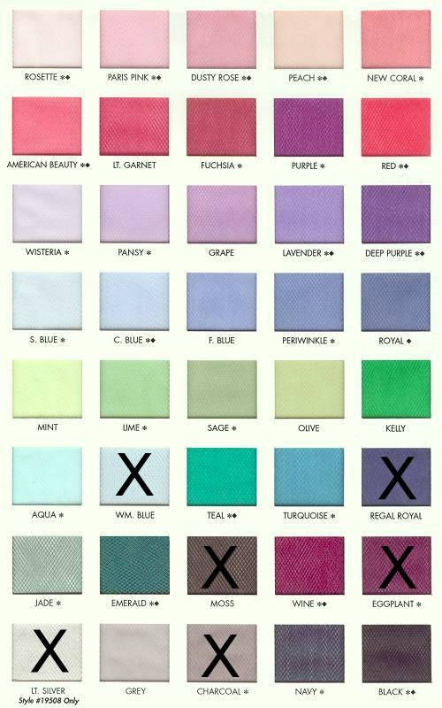 Cancan and Standard Weight Net Custom Colors for All Petticoats