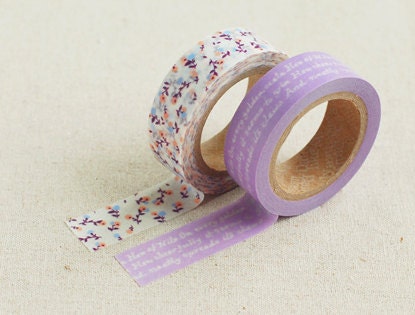 2 SET - Deer Violet Adhesive Masking Tapes 0.6 inch