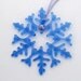 Glass Snowflake Ornament - Pale Blue - One Of A Kind - Petite
