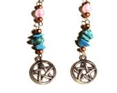 Good Witch of the SouthWest Turquoise Pentacle Earrings Witchy Woman Artisan Jewelry by Planet Calamari