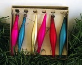 Vintage Shiny Bright Teardrop Christmas Ornaments Mercury Glass