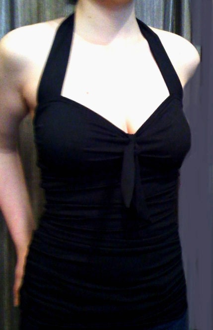 Flattering  Liz Tankini & Boy cut bottoms in Black size Medium