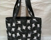 Handmade Large Quilted Halloween Print Tote Bag, Novelty Print Quilted Tote Bag, Large Quilted Purse, Halloween Tote,