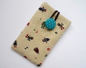 iPhone Pouch/ iPod Touch Case/ iPhone Padded Sleeve/ iPhone Fabric Case, I Love Robot