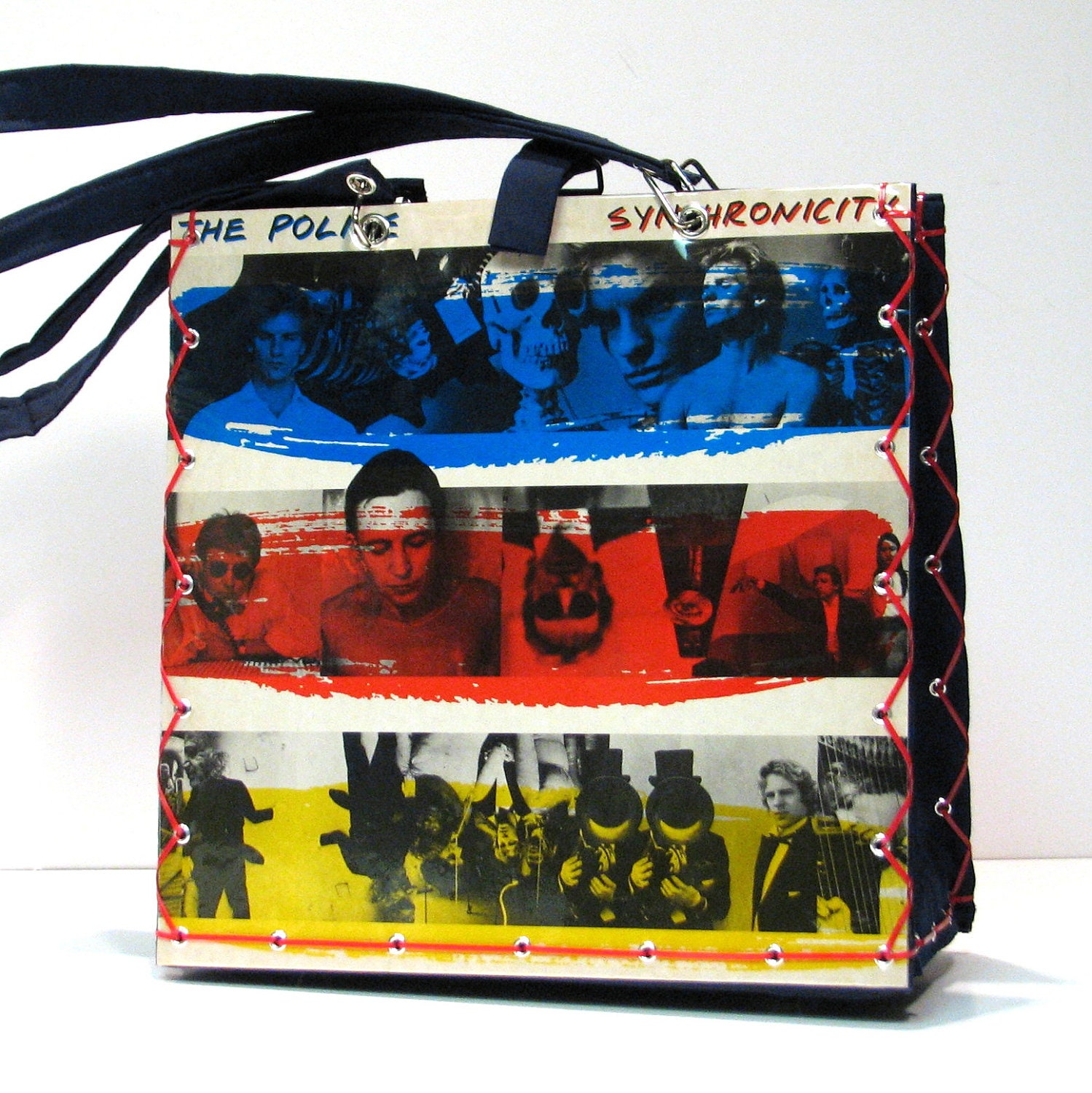 Vintage Police Record Album LP Handbag Tote Purse
