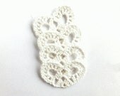 Wedding decorations, favors - crocheted hearts applique, white lace embellishments, ornaments /set of 6/
