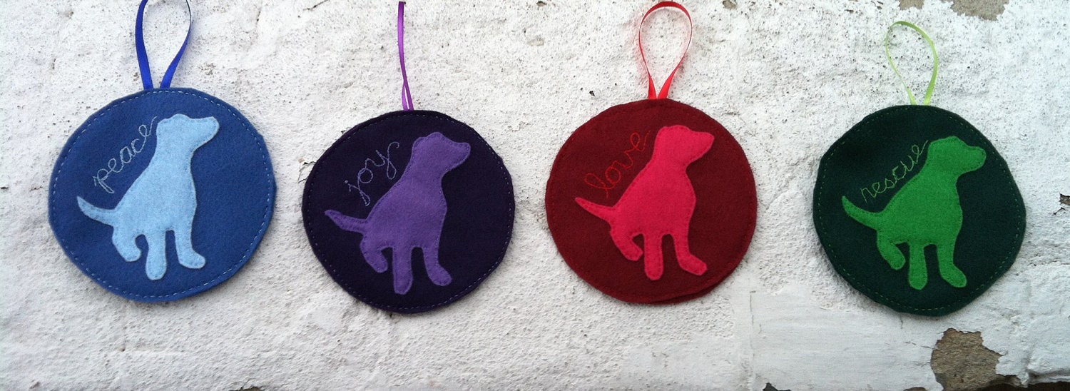 Felt Pit Bull Ornaments