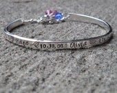 Stamped Sterling Phrase Cuff Bracelet - 13 font choices