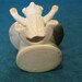 German Porcelain Pink Paw Bear Tophat Toothpick Holder Victorian Edwardian Era