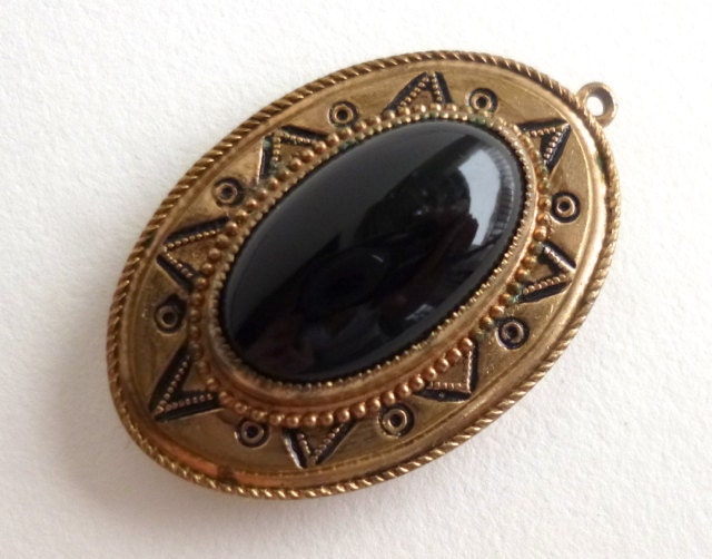 SALE Vintage Black Copper Costume Locket