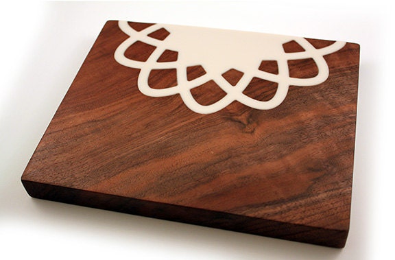 Exceptonal Serving Tray / Cutting Board - Oregon Black Walnut & Corian