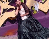 Forest Green Pleated Skirt- Steampunk, Victorian, Medieval, Civil War, Halloween Costume