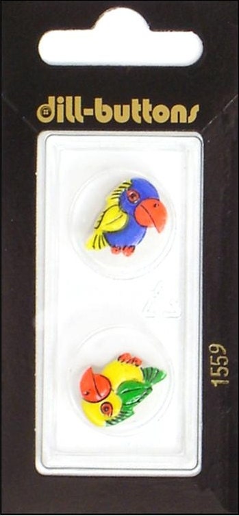 Dill Buttons Parrots Blue Yellow Tropical Birds Bird Shank