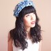 pastel blue Floral rose crown - santa monica, festival crown, woodland, nature, oversize, statement, headband, headpiece.