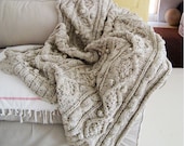 KNITTING PATTERN for chunky cable knit throw