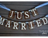 Just Married Banner / Decorations - Made to Order