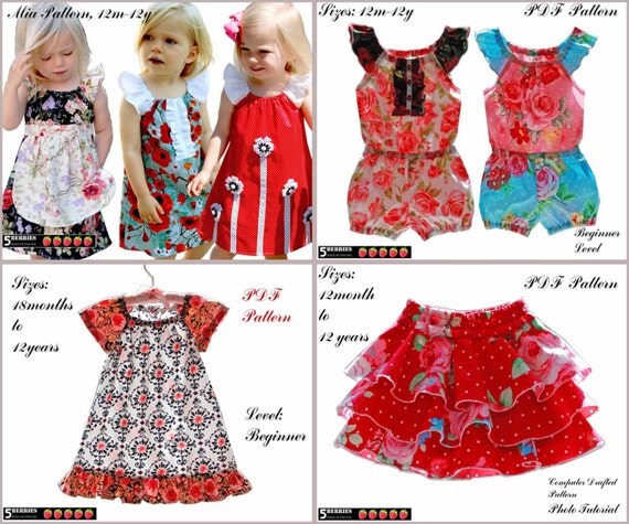 5 sewing patterns bundle sale girls dress patterns by 5berries sewing patterns for sale 570x475 il 570xN.376974902 imbp Sewing Patterns For Sale