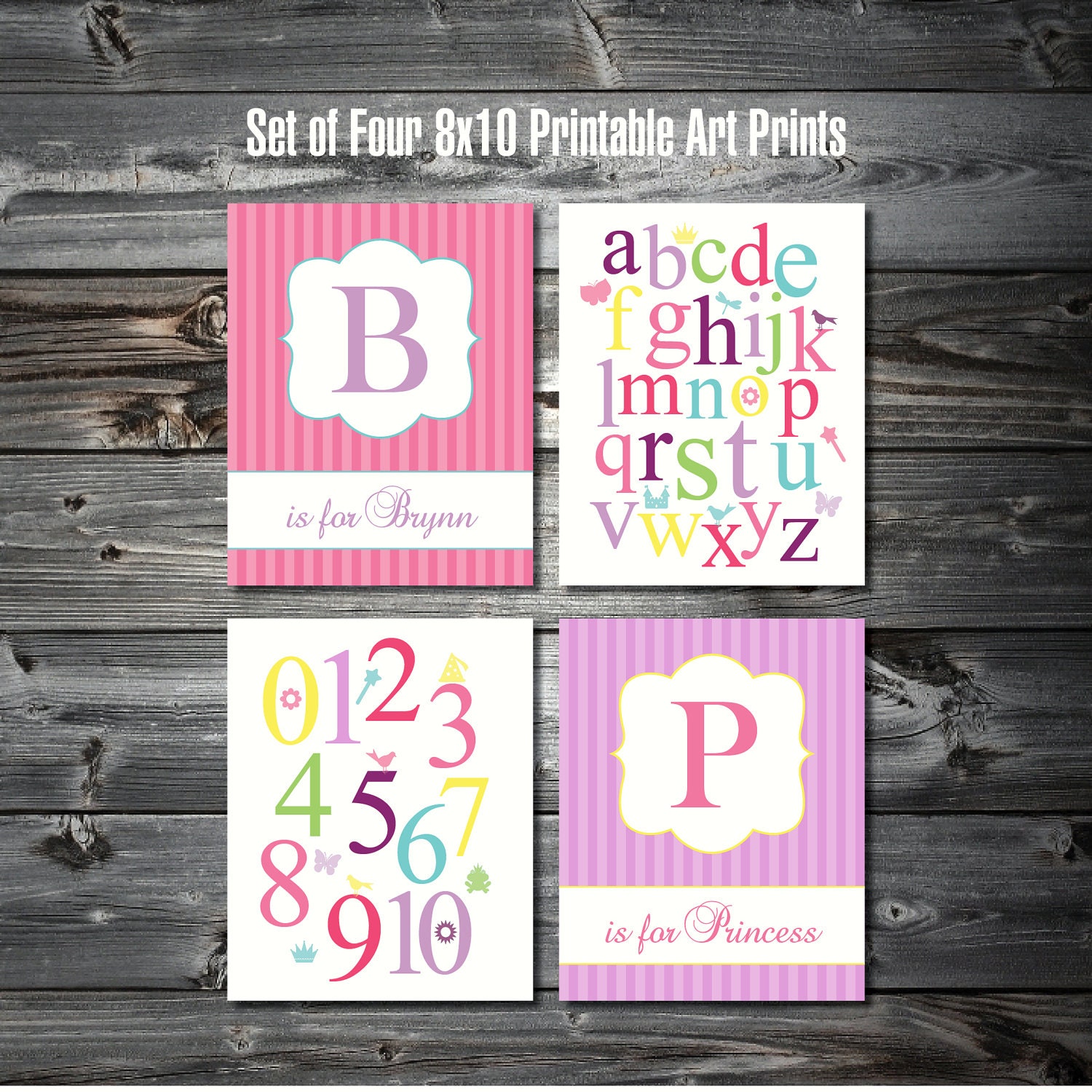 Set of Four 8x10 Printable Art Prints