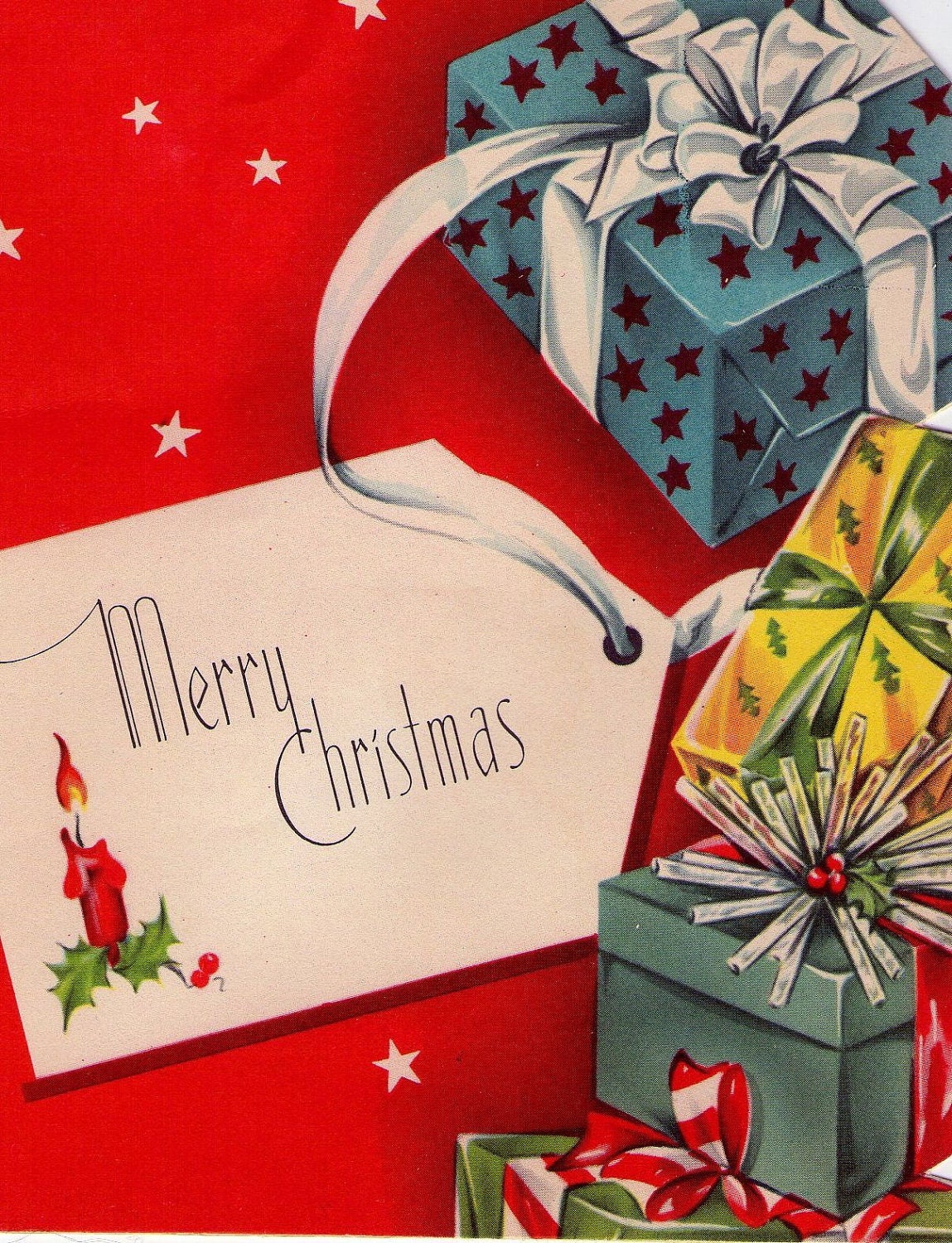 Vintag Christmas Card - presents