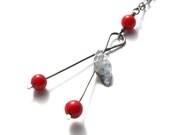Red Jade Necklace  Sterling Silver Metalwork  Cherry Necklace   -  Cherries - MagpiesTrick