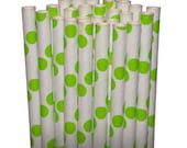 Dot Lime Green Party Paper Straws - Cake Pop Sticks - Pixie Sticks - Qty 25 Il_170x135