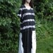 Tie Dye Dress Recycled Tshirt Extra Large Black White Boho Upcycled Clothing tshirt Gypsy Handmade Women