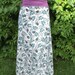 Maxi Skirt Large Extra Large Recycled tshirt  leaves leaf  purple Boho Upcycled Clothing tshirt Gypsy Patchwork  Handmade Women