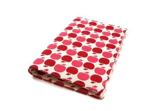list taker / organizer / red and pink apples / designer fabric / teacher gift
