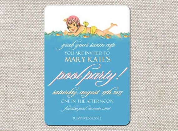 Invitation . Sweetie Swim Cap Collection . by Loralee Lewis