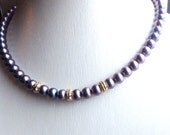 Gorgeous light purple Pearls necklace with AAA freshwater pearls and Swarovski elements / statement necklace /Graduation gift /